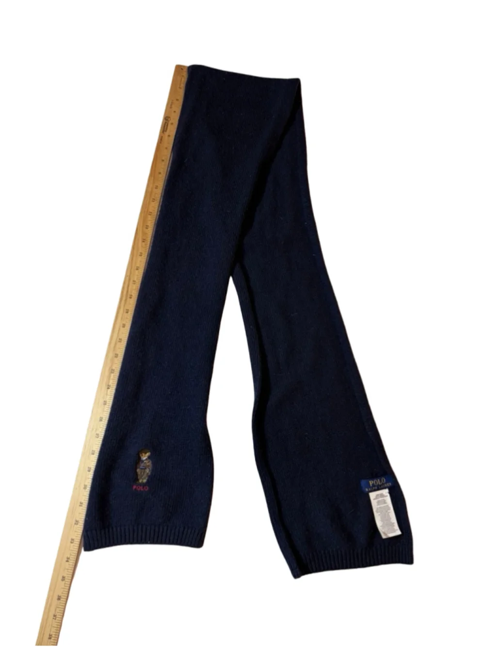 Polo Ralph Lauren Polo Bear Navy Knit Scarf One Size Preppy Winter Logo